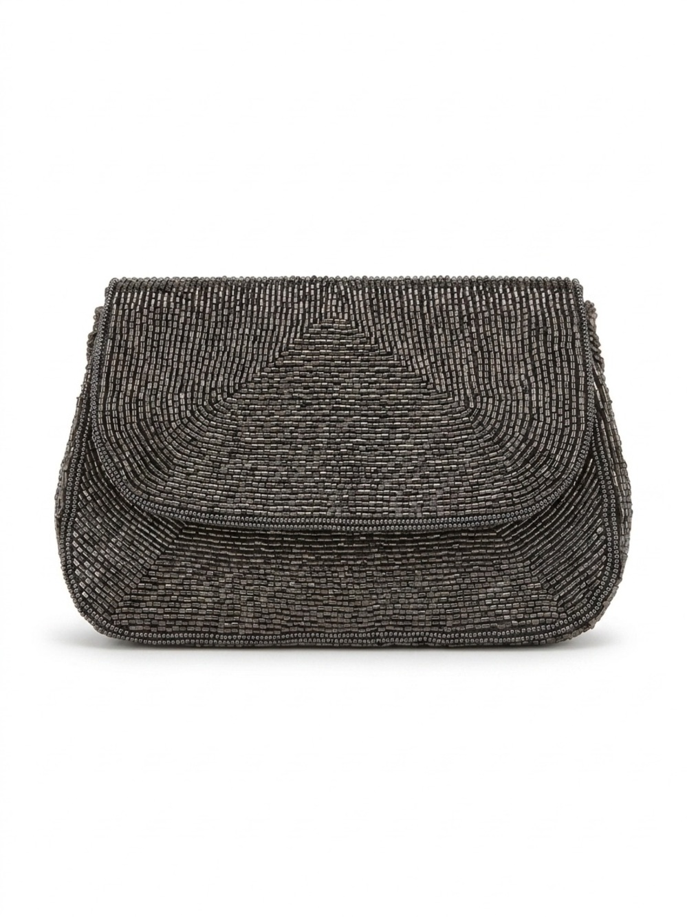 Vintage Venezia HandBeaded Gunmetal Gray Convertible Clutch Crossbody Purse Glam